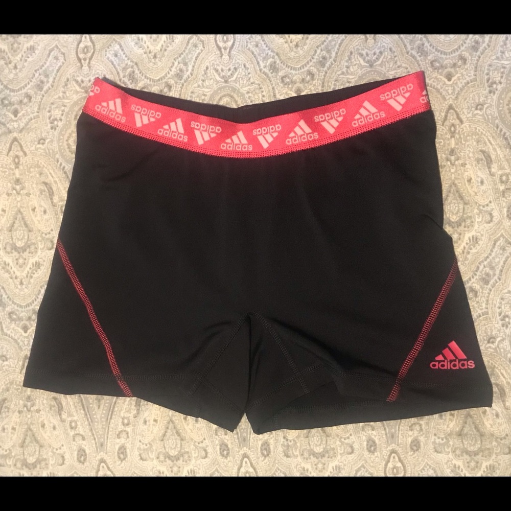Adidas athletic shorts pink black